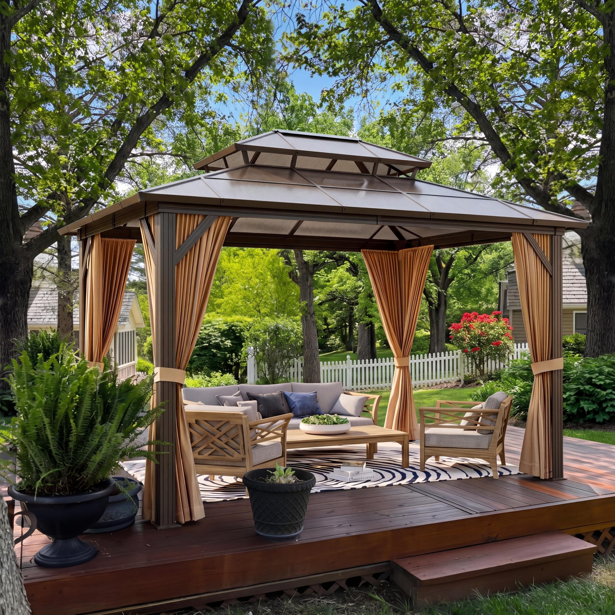 Amazon.com : GAOMON 10x12ft Gazebo, Hardtop Outdoor Canopy